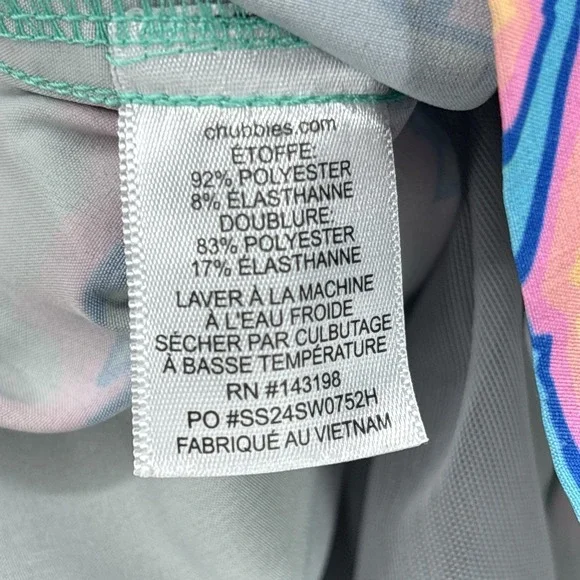 Chubbies Swim Trunks Mens Large Green Shark Shorts 5.5" Lined Stretch Pockets - Picture 8 of 10